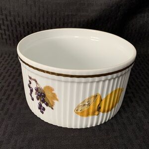 Royal Worcester Flameproof Porcelain “Evesham” Soufflé Bowl